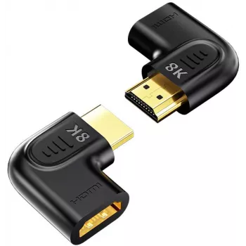 UNITEK Flat Angled 8K HDMI Adapter 90° and 270° (2-Pack) - Black