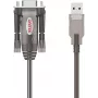 UNITEK USB-A uz RS232 seriālais pārveidotāja kabelis, DB9 vīrišķais, 1,5 m, melns