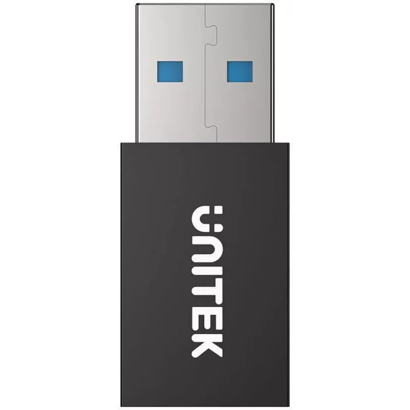 UNITEK USB-A datu bloķētāja adapteris - tikai uzlādei, melns