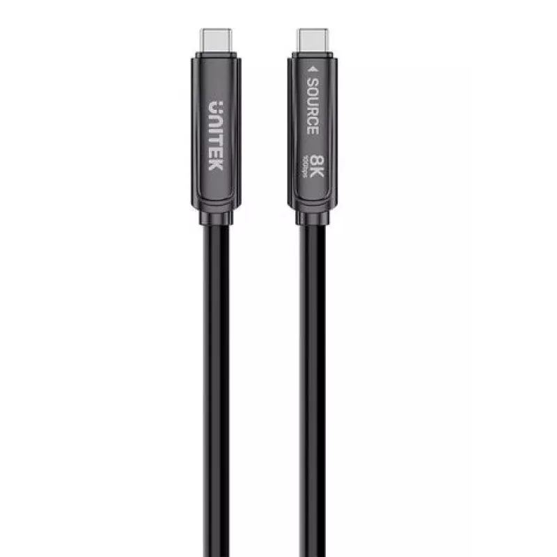 UNITEK USB-C Active Optical Cable 5m - 10Gbps, PD 60W, 8K@30Hz, Black