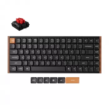 Keychron K3M-F1 75% Low-Profile mehāniskā tastatūra, Gateron Red slēdži, RGB Hot-Swap, Bluetooth 5.1 un USB-C, melna