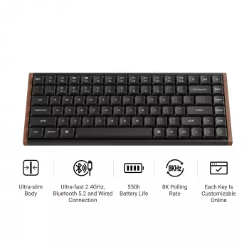 Keychron K3U-Q3Z 75% Milk POM Brown Switch 8K mehāniskā tastatūra
