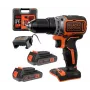 BLACK+DECKER 18V Bezvadu Bezsuku Urbšanas/Skrūvēšanas Instruments 52Nm 2x2.0Ah BL186KB