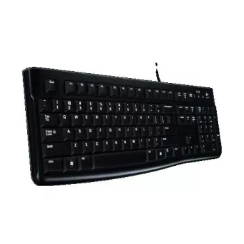 Logitech Keyboard K120 RU - Vadu USB pilna izmēra krievu izkārtojums, izturīgs pret šķidrumiem, melns