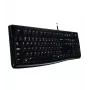 Logitech Keyboard K120 RU - Vadu USB pilna izmēra krievu izkārtojums, izturīgs pret šķidrumiem, melns