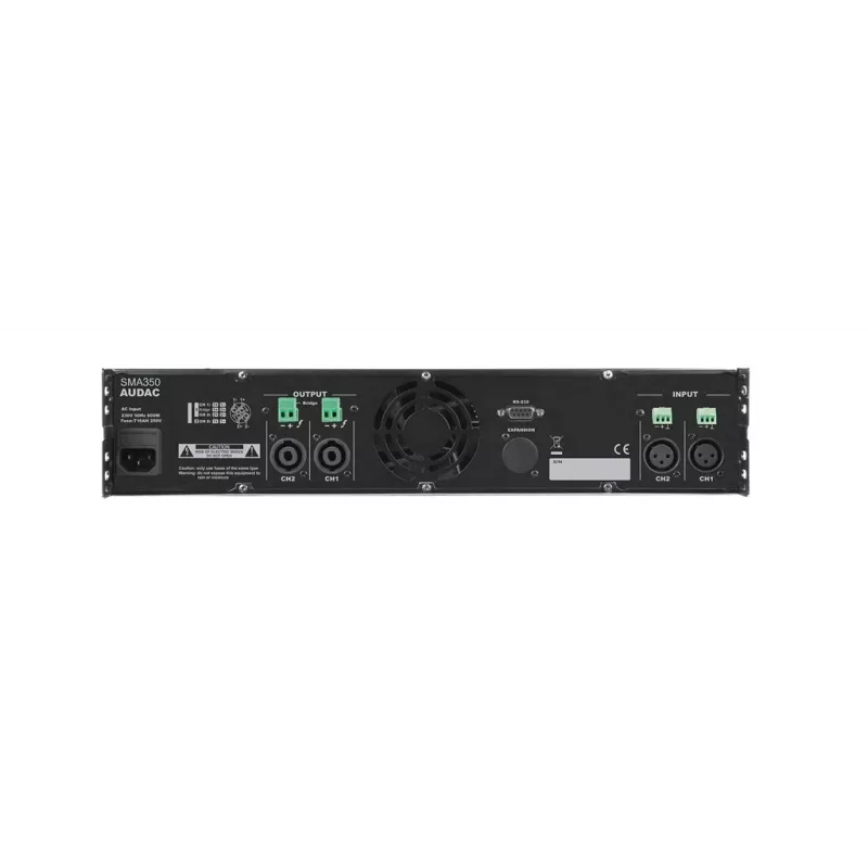 AUDAC SMA350 2-Kanālu D klases audio pastiprinātājs 350W RMS uz kanālu (4 Ohm) Melns