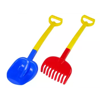 HEMAR Shovel and Rake Large Bicolour Sand Set