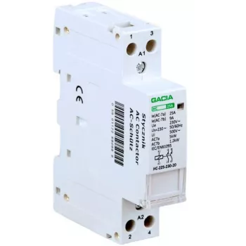 GACIA HC 2P/25A 2NO 230V Modulārais kontaktors 2-polu 25A 230V AC