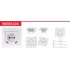 VCX WESA LC 13A viena kontaktligzda ar USB lādētāju balta