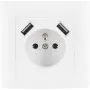 VCX WESA LC 13A viena kontaktligzda ar USB lādētāju balta