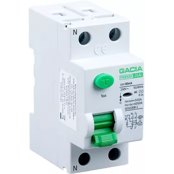 GACIA PR8NM 2P 25A 30mA A Noplūdes strāvas aizsardzības slēdzis (RCD) 25A 30mA 2P A tips