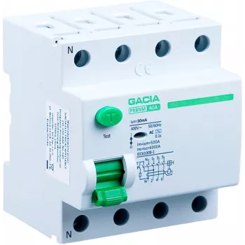 GACIA PR8NM 4P 63A 30mA A tipa noplūdes strāvas aizsardzības slēdzis (RCD) 4-polārs 63A 30mA