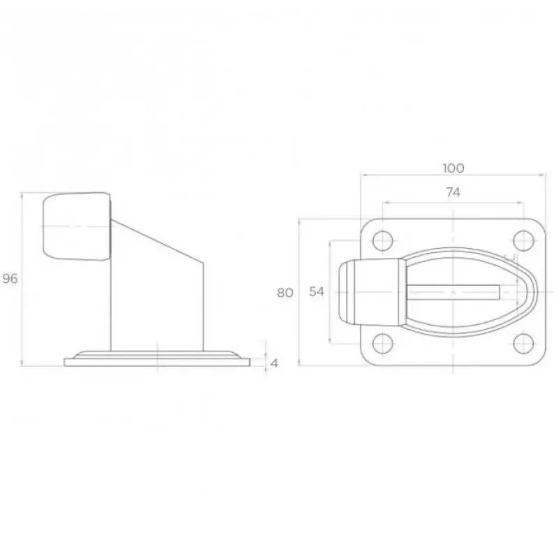 PSG 60.038 Vārtu buferis - EPDM gumija, melns, 60x38mm