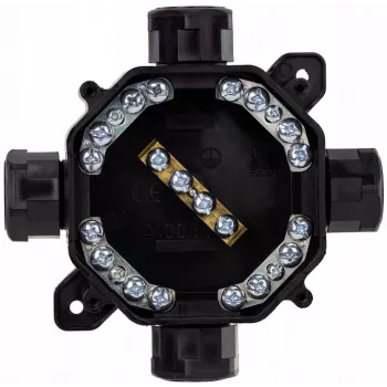 PAWBOL A.0035C Virsmas montāžas hermētiskā sadales kārba PG16, IP67 (5x4mm²), Melna