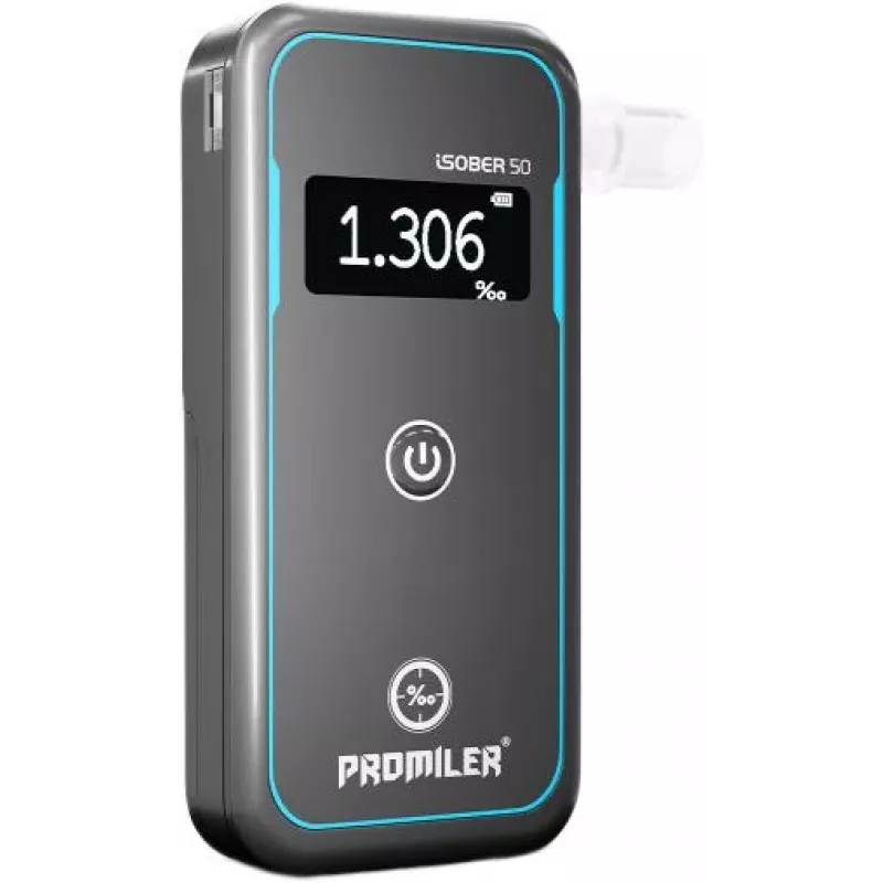 Promiler iSober 50 alkohola tests ar elektroķīmisko sensoru
