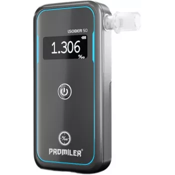 Promiler iSober 50 alkohola tests ar elektroķīmisko sensoru