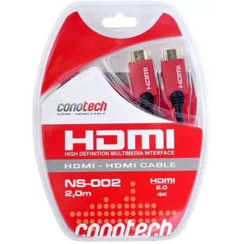 CONOTECH NS-002 HDMI 2.0 kabelis 2m 4K 60Hz HDR ar zeltītiem kontaktiem