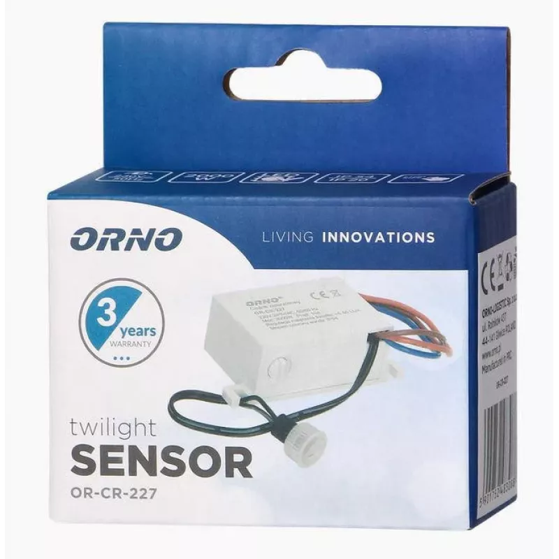 ORNO OR-CR-227 Krēslas sensors MINI ar ārējo zondi, IP54