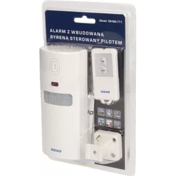 ORNO OR-MA-711 Āra signalizācijas sirēna ar iebūvētu sirēnu, 110 dB, 12V DC, balta