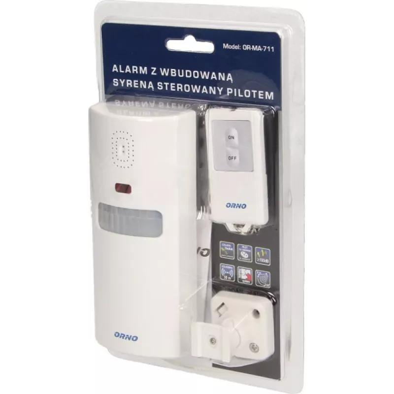ORNO OR-MA-711 Āra signalizācijas sirēna ar iebūvētu sirēnu, 110 dB, 12V DC, balta
