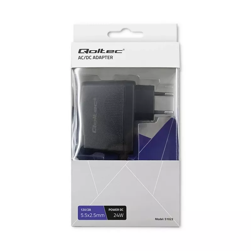 QOLTEC Plug-in Power Supply 24W 12V 2A 5.5x2.5mm