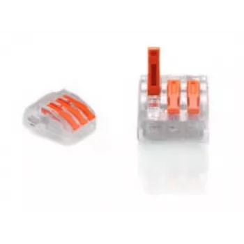 TRYTYT PC-233 3-Way Lever-Operated Splicing Connector 0.2-4.0 mm² 50 pcs Transparent Orange