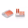 TRYTYT PC-235 Push-in Wire Connector 5-Way 0.2-4.0mm² 30-Pack Transparent Orange