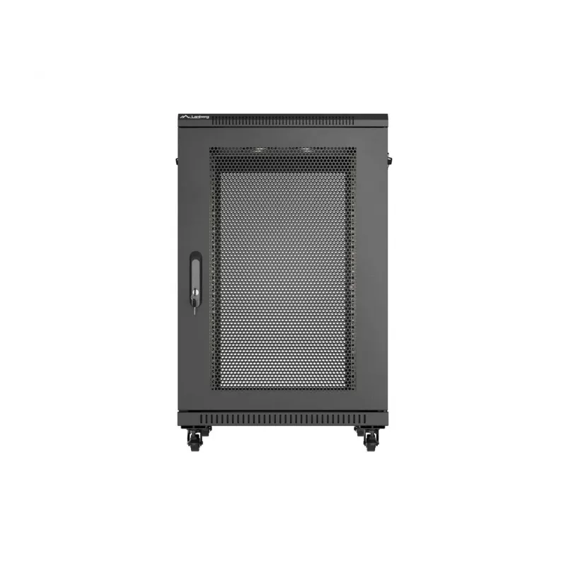 Lanberg 19 collu 18U 600x800 mm melns grīdas skapis ar perforētām durvīm (plakanā iepakojumā)