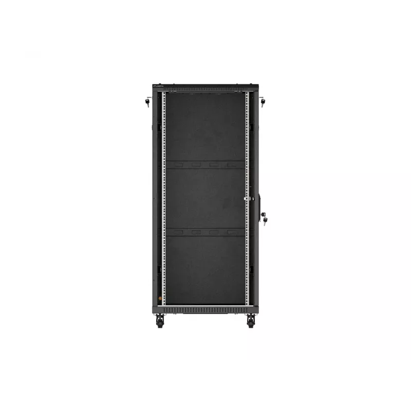 LANBERG 19 inch 27U Brīvi stāvošs serveru skapis 600x1000 mm Melns ar rūdīta stikla durvīm (plakanā iepakojumā)