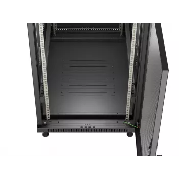 LANBERG 19 inch 27U Brīvi stāvošs skapja statīvs 600x1000mm Melns ar perforētām durvīm (plakanā iepakojumā)