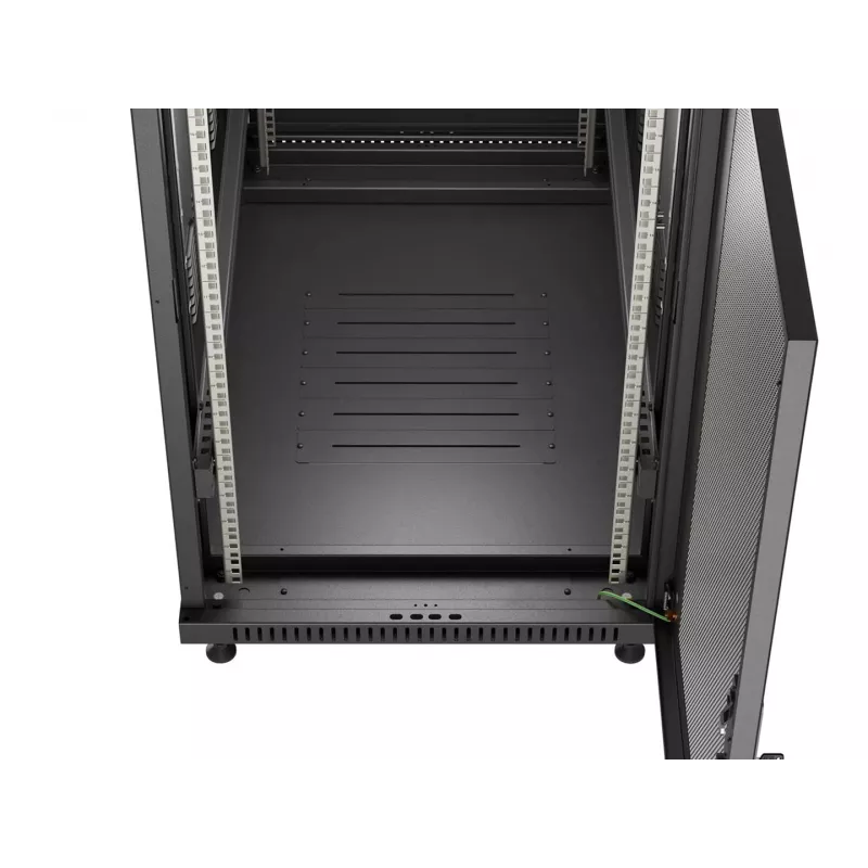 LANBERG 19 inch 27U Brīvi stāvošs skapja statīvs 600x1000mm Melns ar perforētām durvīm (plakanā iepakojumā)