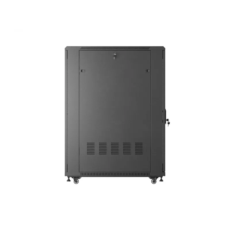 LANBERG 19 inch 27U Brīvi stāvošs skapja statīvs 600x1000mm Melns ar perforētām durvīm (plakanā iepakojumā)