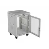 Lanberg FF01-6615-23SL Brīvi stāvošs 19 collu skapis 15U 600x600 Pelēks ar perforētām durvīm un LCD plakanā iepakojumā