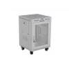 Lanberg FF01-6615-23SL Brīvi stāvošs 19 collu skapis 15U 600x600 Pelēks ar perforētām durvīm un LCD plakanā iepakojumā
