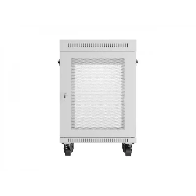 Lanberg FF01-6615-23SL Brīvi stāvošs 19 collu skapis 15U 600x600 Pelēks ar perforētām durvīm un LCD plakanā iepakojumā