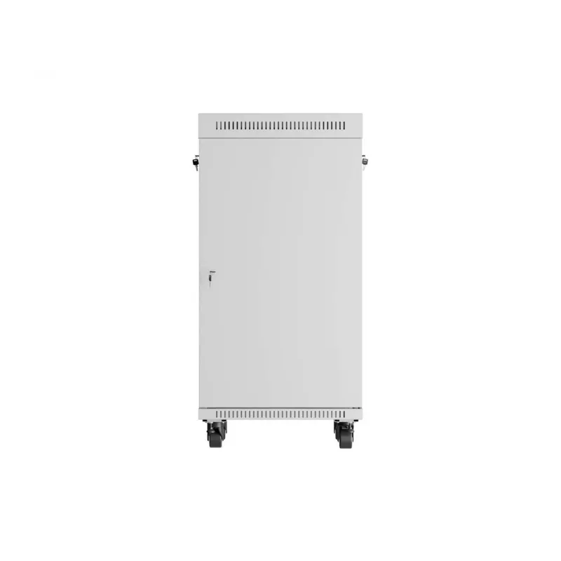 LANBERG 19 inch 22U grīdas skapis 600x600 mm pelēks ar rūdīta stikla durvīm un LCD displeju (plakanā iepakojumā)