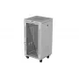 LANBERG 19 inch 22U grīdas skapis 600x600 mm pelēks ar rūdīta stikla durvīm un LCD displeju (plakanā iepakojumā)