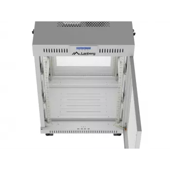 Lanberg 19 collu 15U 600x800 pelēks grīdas skapis ar perforētām durvīm un LCD (plakanā iepakojumā)