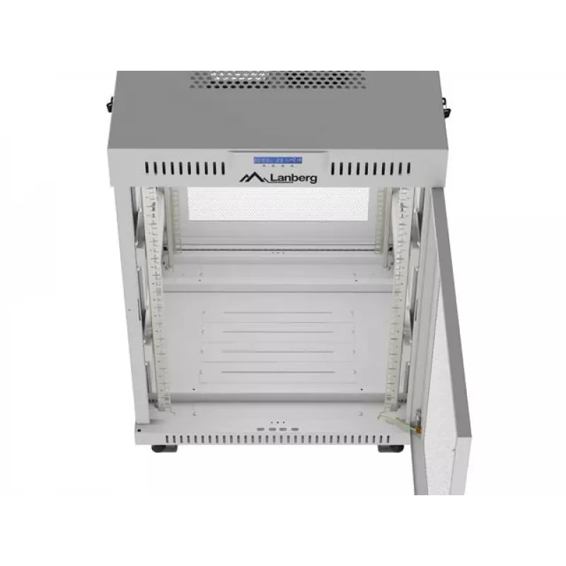 Lanberg 19 collu 15U 600x800 pelēks grīdas skapis ar perforētām durvīm un LCD (plakanā iepakojumā)