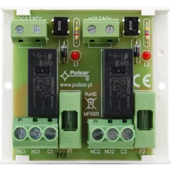 PULSAR AWZ625 4-kanālu releju modulis SPDT 12V DC DIN sliedei