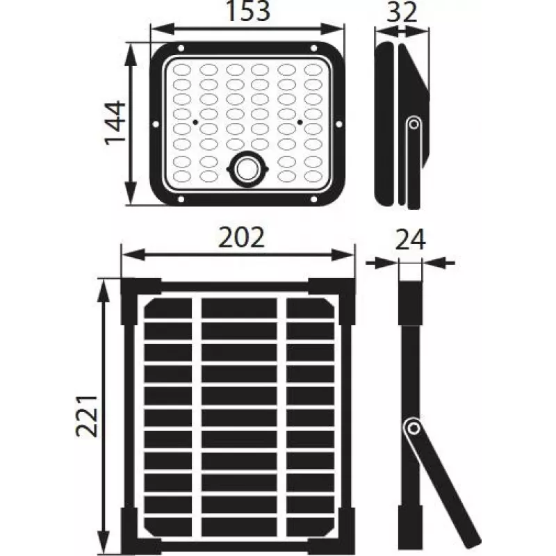 BEMKO SOLPAR Saules LED prožektors 10W 1500lm 3000/4000K IP65 Melns ar PIR sensoru