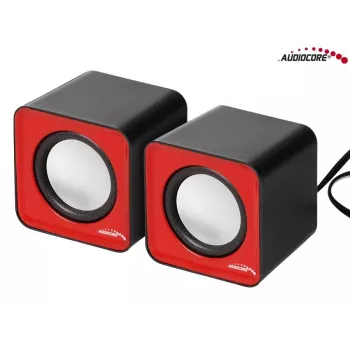 AUDIOCORE AC870R 6W USB 2.0 Stereo Speakers Black
