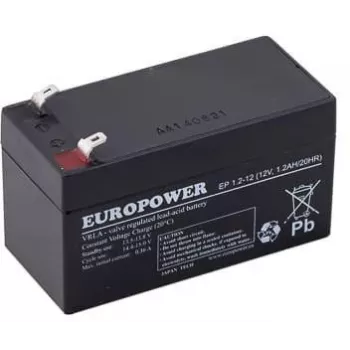 EUROPOWER EP 1.2-12 AGM akumulators 12V 1.2Ah (6-9 gadu kalpošanas laiks)