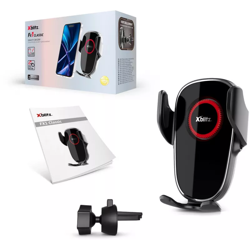 Xblitz FX1 Classic Auto Telefona Turētājs - Paneļa un Vējstikla Stiprinājums ar Piesūcekni