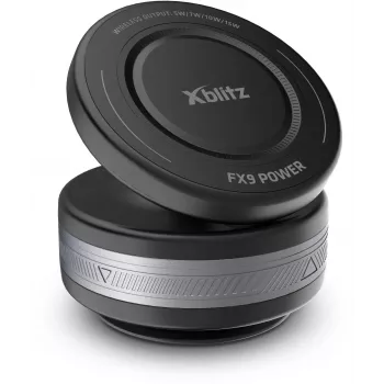 Xblitz FX9 Power Auto Turētājs ar Qi Bezvadu Lādēšanu, 10W, Automātiska Skava, Piesūcekņa Stiprinājums