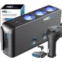 MBG Line HC67C Divu cigarešu šķiltavu ligzdu sadalītājs ar 3 USB-A portiem, 120W, melns