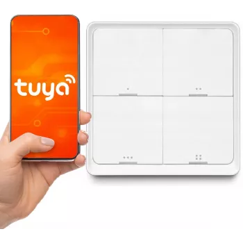 LUXURY-GOODS SC04 ZigBee TUYA Smart Scene Switch – 4 pogas, 12 ainas, balts
