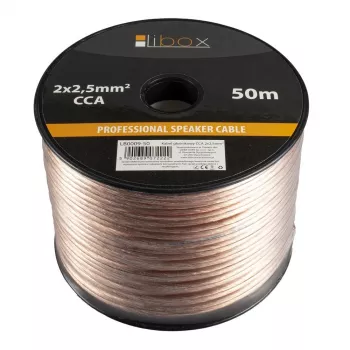 Libox Skaļruņu kabelis 2x2.50mm LB0009-50 Audio kabelis 50 m Caurspīdīgs