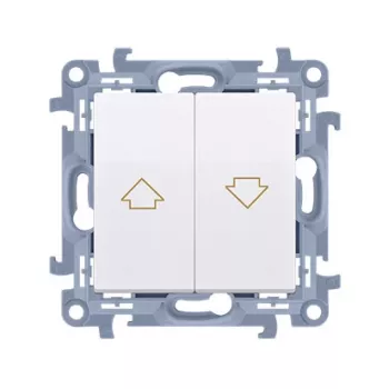 KONTAKT SIMON 10 moduļu balta žalūziju vadības poga ar bultiņām, skrūvju spailēm, 10A 250V
