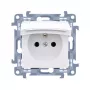 KONTAKT SIMON 10 Moduļu Balta Kontaktligzda 1x Z/U ar Atloku IP44 Skrūvju Spailes 16A 250V